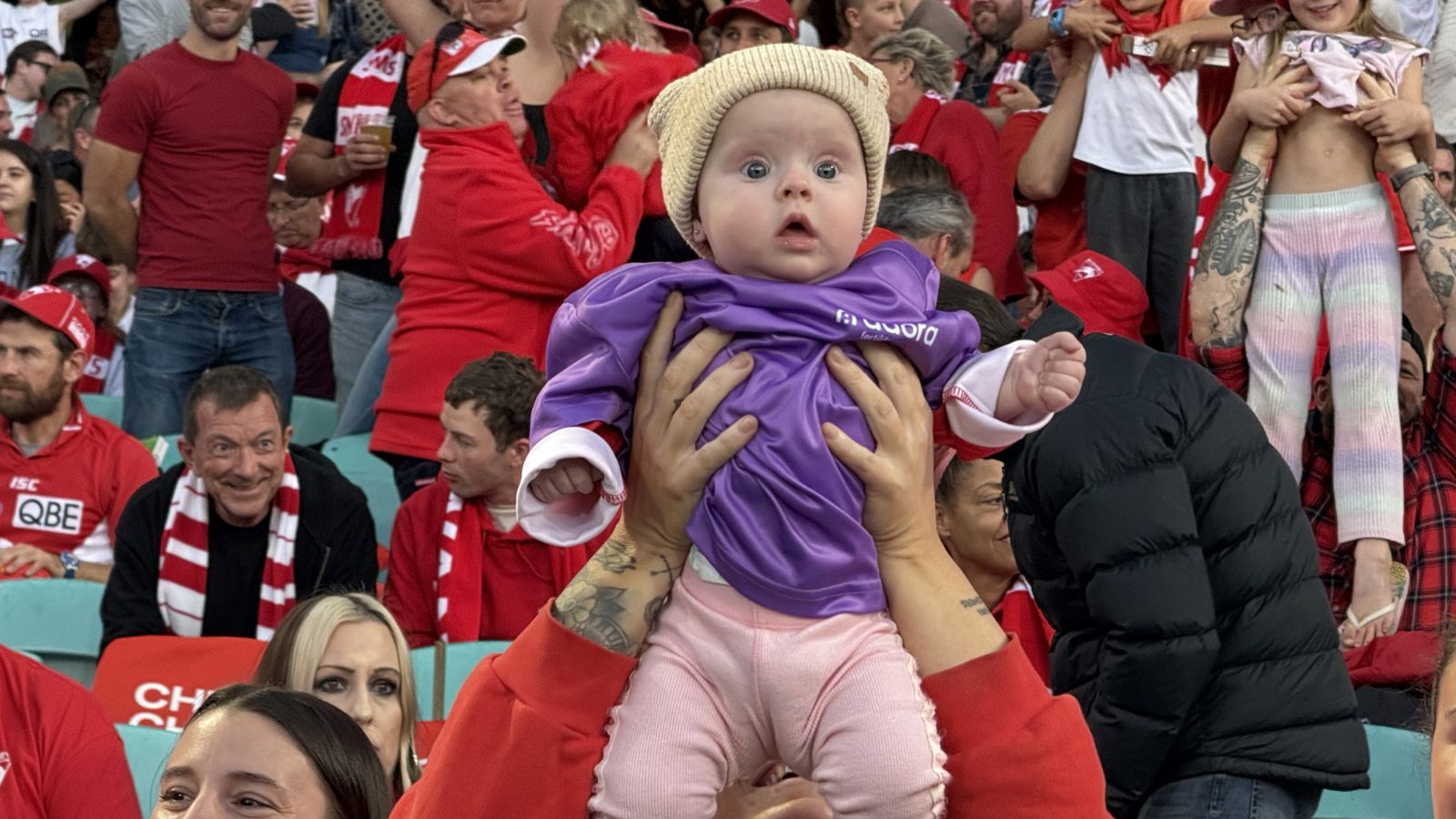 Adora Fertility Simba Cam at the SCG with the Sydney Swans